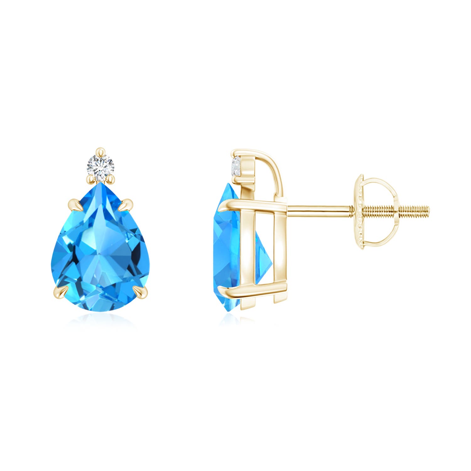 AAAA - Swiss Blue Topaz / 3.14 CT / 14 KT Yellow Gold