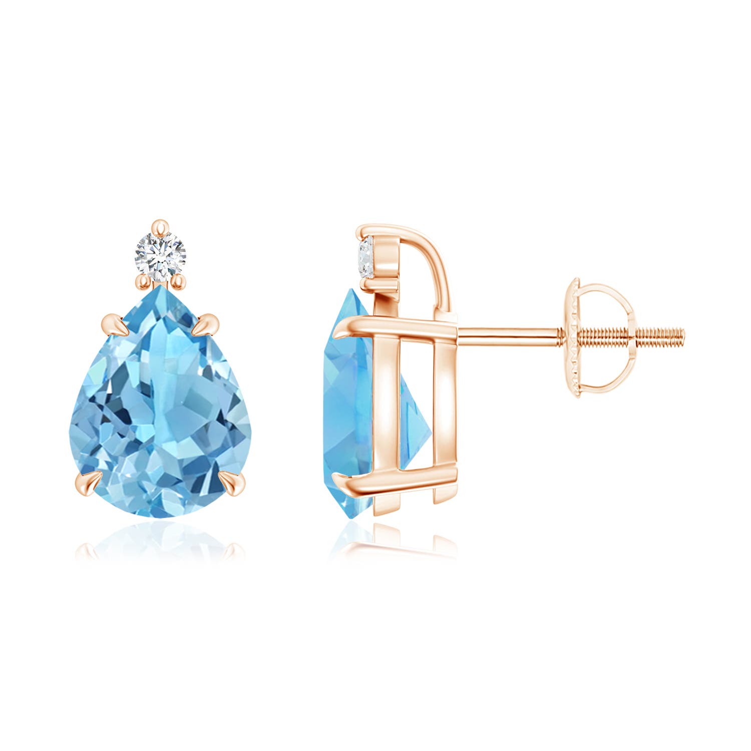 A - Swiss Blue Topaz / 3.87 CT / 14 KT Rose Gold