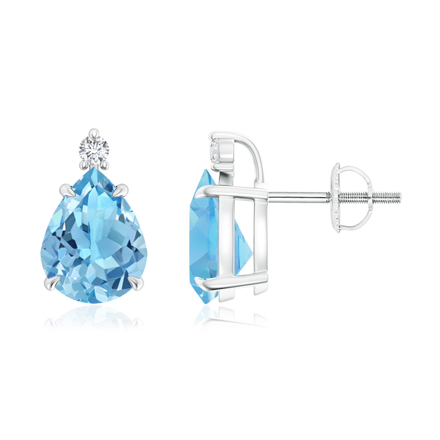 A - Swiss Blue Topaz / 3.87 CT / 14 KT White Gold