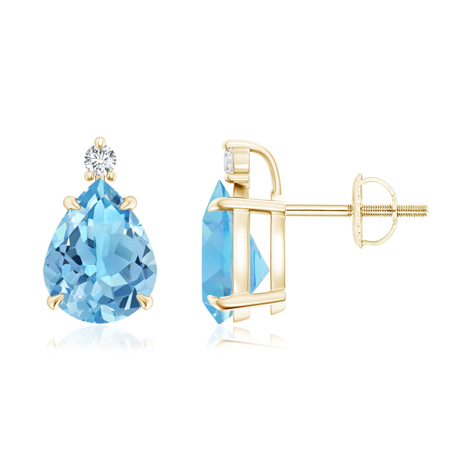 A - Swiss Blue Topaz / 3.87 CT / 14 KT Yellow Gold