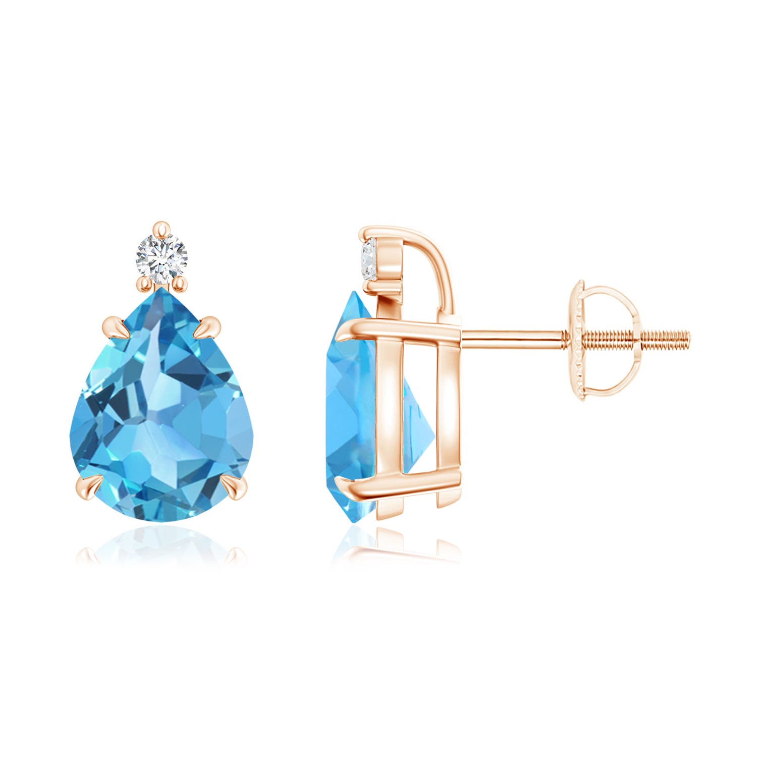 AA - Swiss Blue Topaz / 3.87 CT / 14 KT Rose Gold