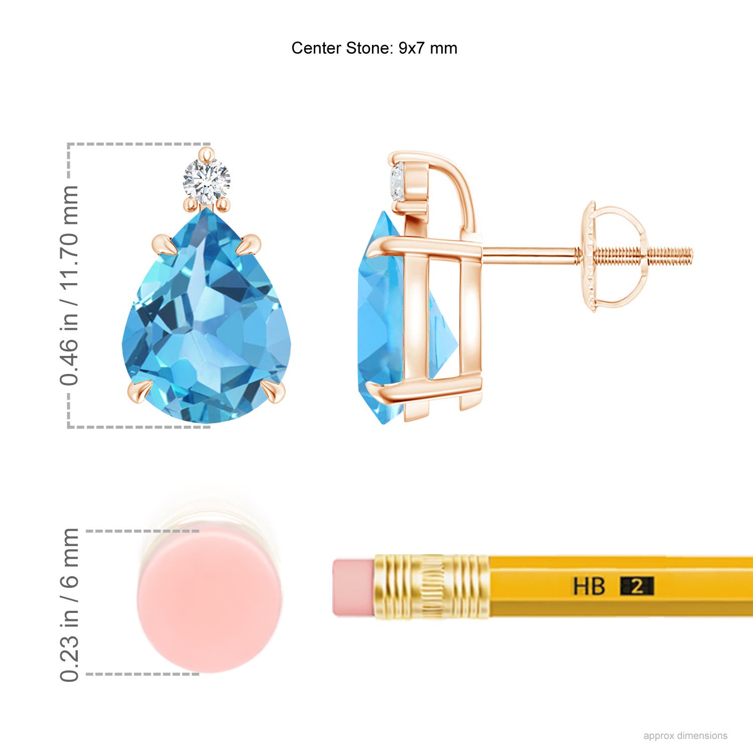 AA - Swiss Blue Topaz / 3.87 CT / 14 KT Rose Gold