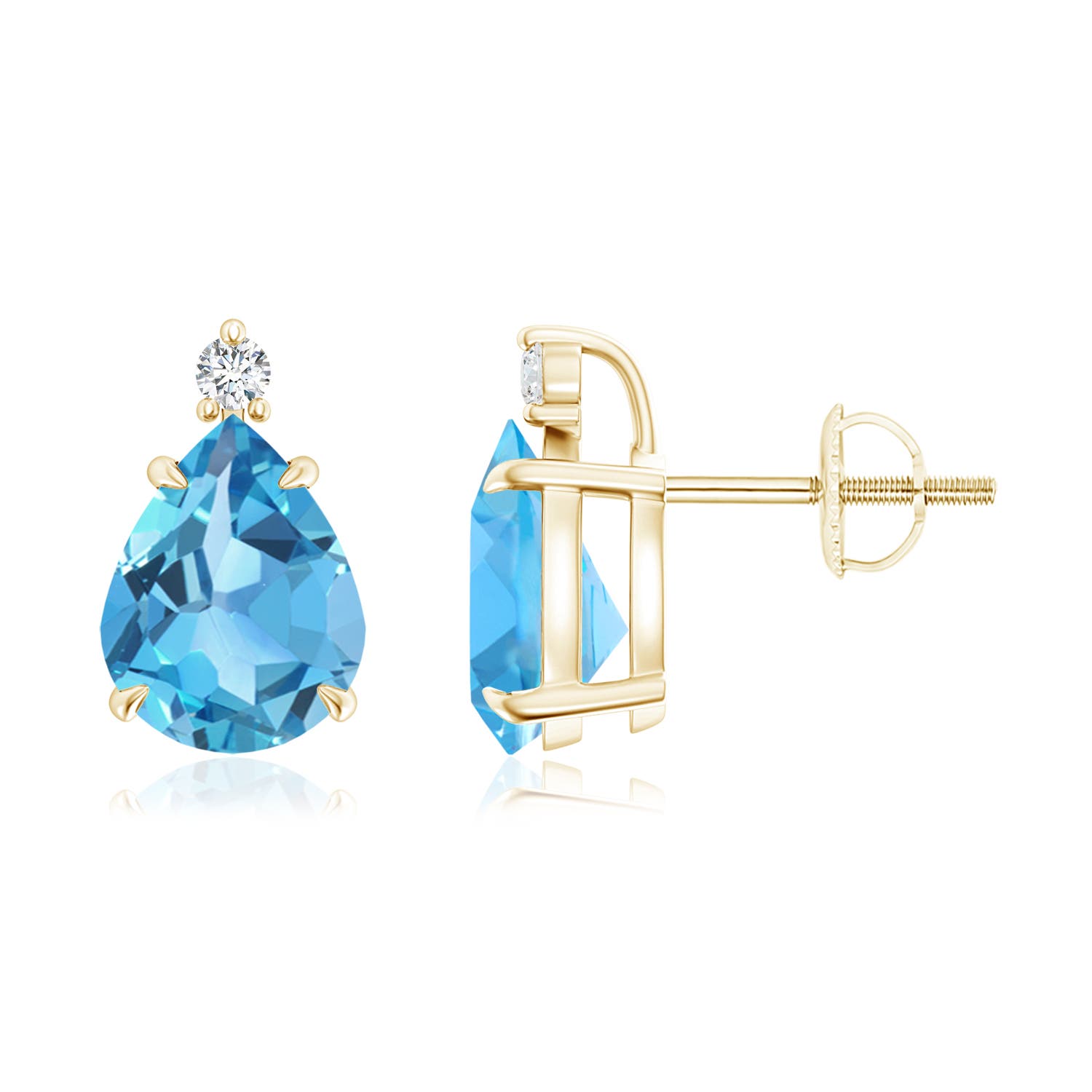 AA - Swiss Blue Topaz / 3.87 CT / 14 KT Yellow Gold