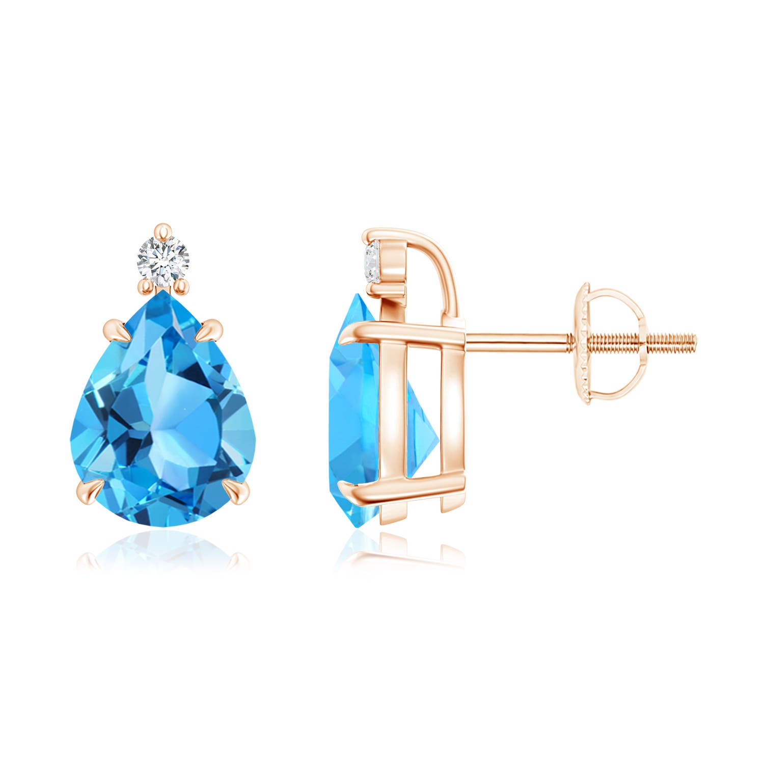 AAA - Swiss Blue Topaz / 3.87 CT / 14 KT Rose Gold