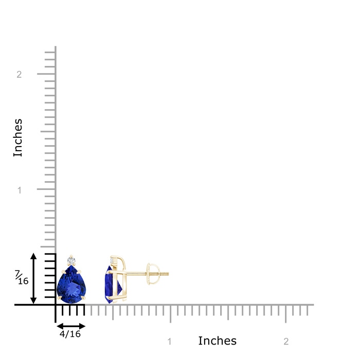 8x6mm AAA Classic Claw-Set Pear Tanzanite Solitaire Stud Earrings in Yellow Gold product image