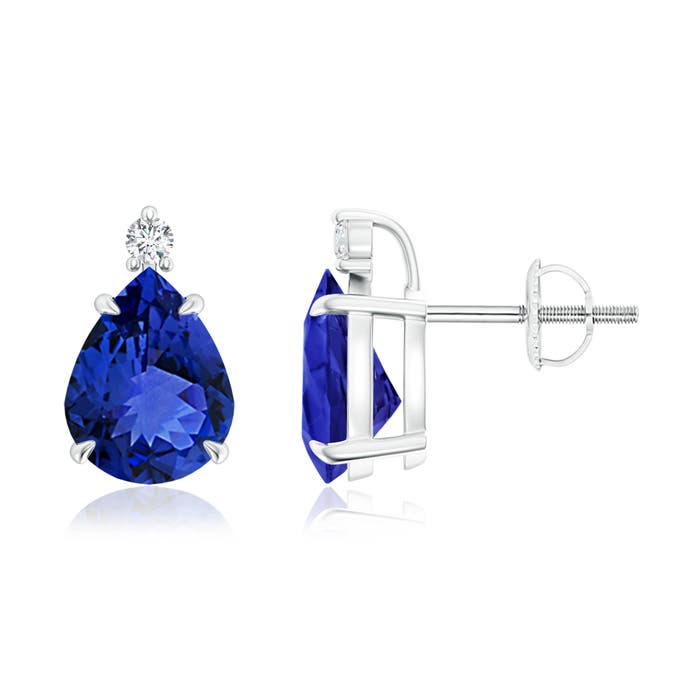 AAA - Tanzanite / 3.37 CT / 14 KT White Gold