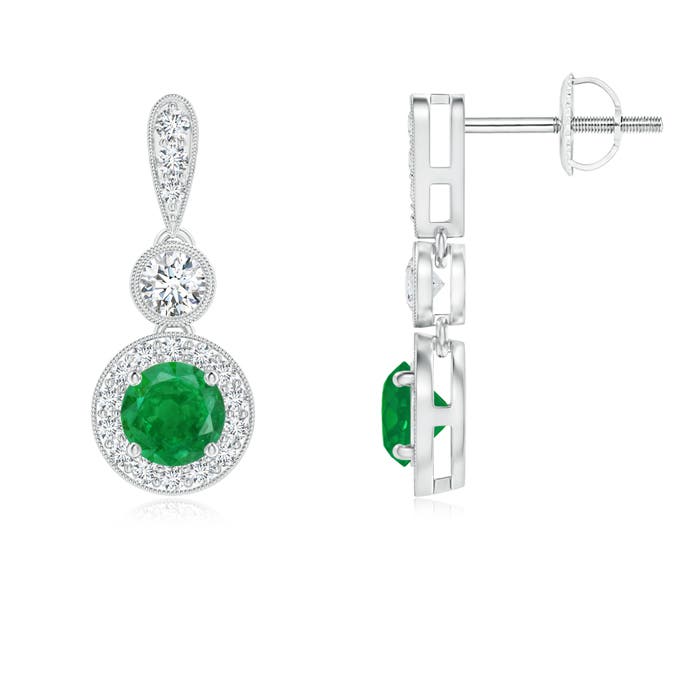 AA - Emerald / 0.8 CT / 14 KT White Gold