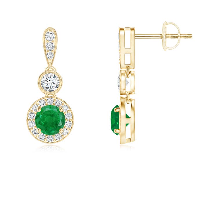 AA - Emerald / 0.8 CT / 14 KT Yellow Gold