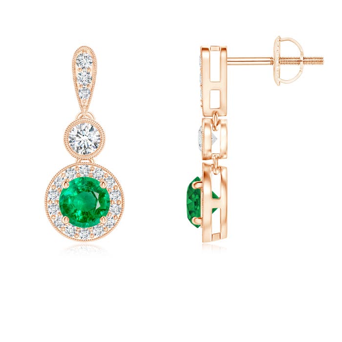 AAA - Emerald / 0.8 CT / 14 KT Rose Gold