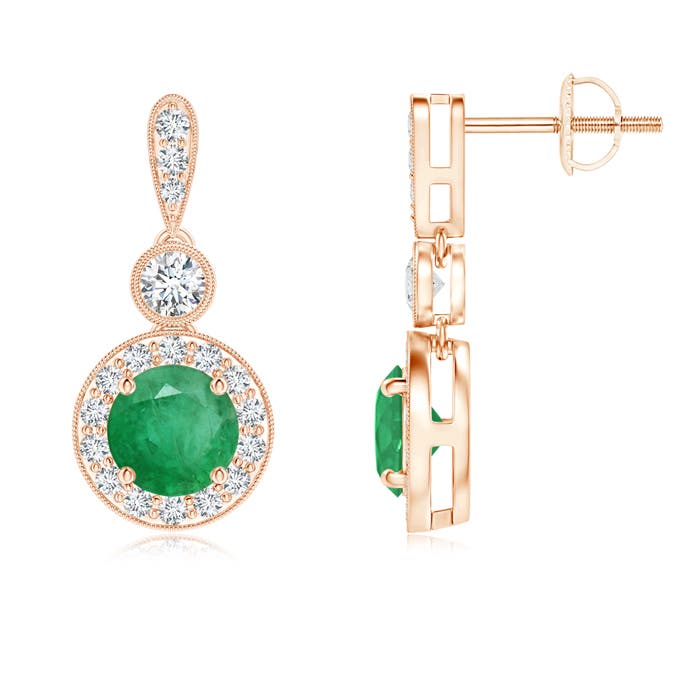 A - Emerald / 1.25 CT / 14 KT Rose Gold