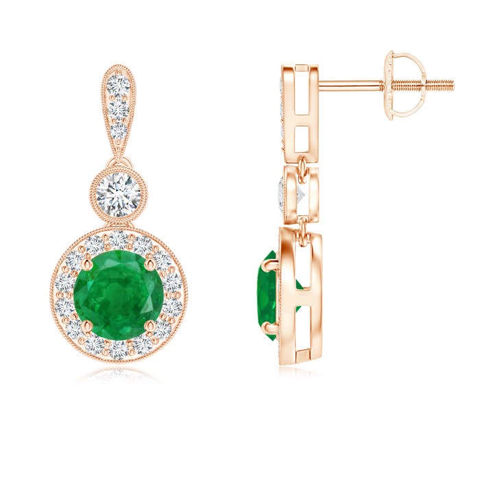 AA - Emerald / 1.25 CT / 14 KT Rose Gold