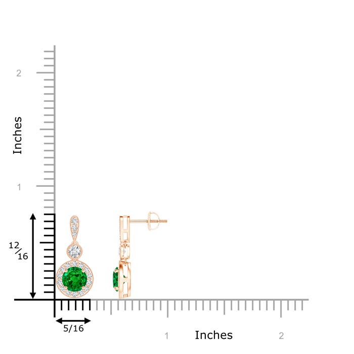 AAAA - Emerald / 1.25 CT / 14 KT Rose Gold