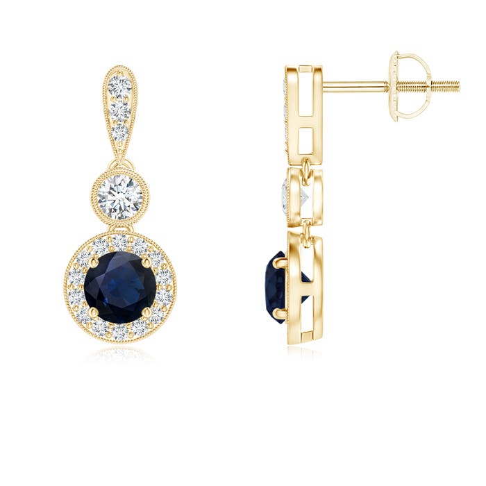 A - Blue Sapphire / 0.98 CT / 14 KT Yellow Gold