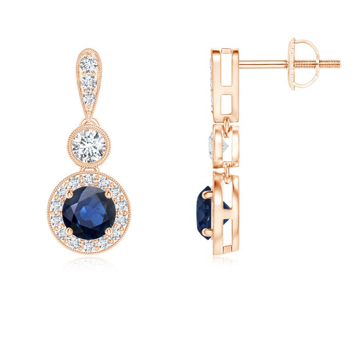 AA - Blue Sapphire / 0.98 CT / 14 KT Rose Gold