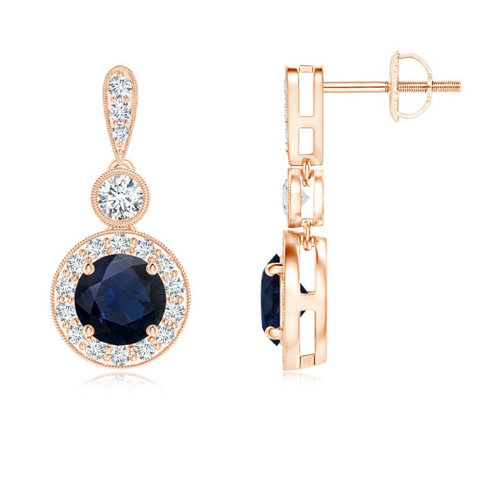 A - Blue Sapphire / 1.55 CT / 14 KT Rose Gold