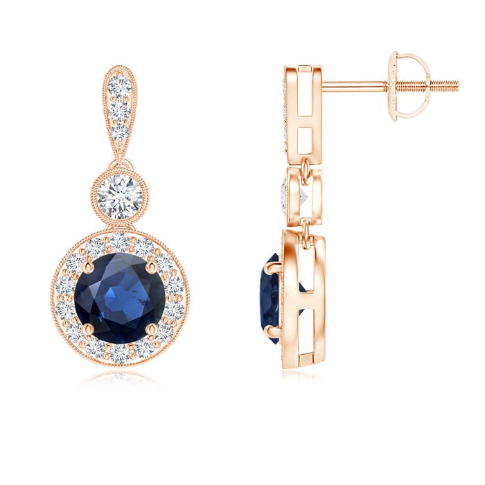 AA - Blue Sapphire / 1.55 CT / 14 KT Rose Gold