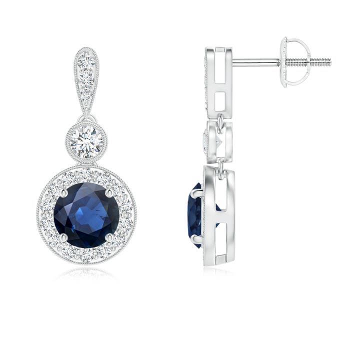 AA - Blue Sapphire / 1.55 CT / 14 KT White Gold