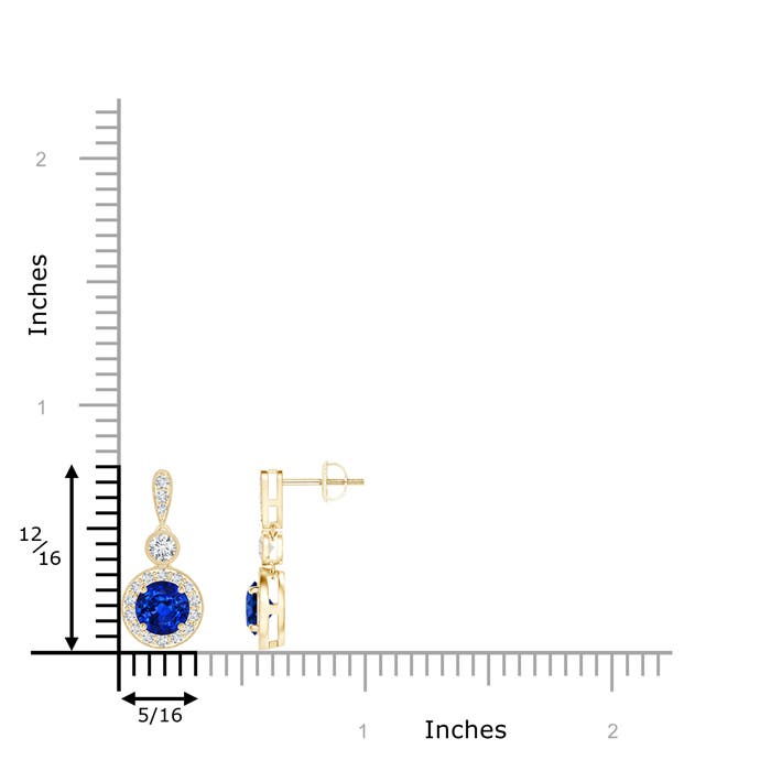 AAAA - Blue Sapphire / 1.55 CT / 14 KT Yellow Gold