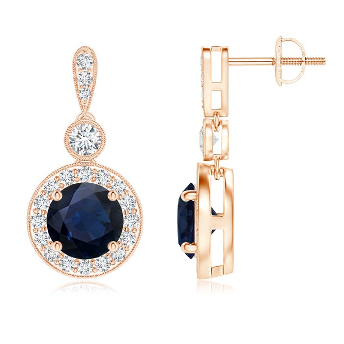 A - Blue Sapphire / 2.44 CT / 14 KT Rose Gold