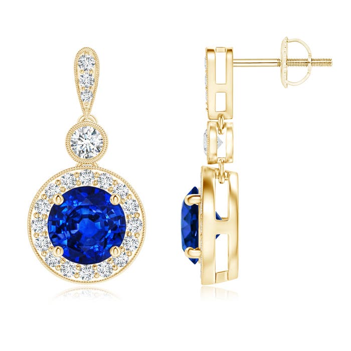 AAAA - Blue Sapphire / 2.44 CT / 14 KT Yellow Gold