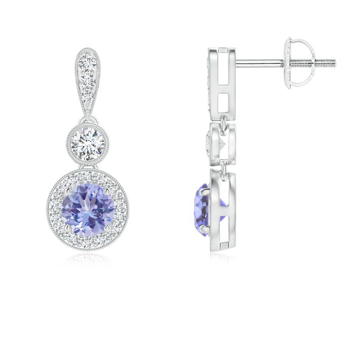 AA - Tanzanite / 0.82 CT / 14 KT White Gold