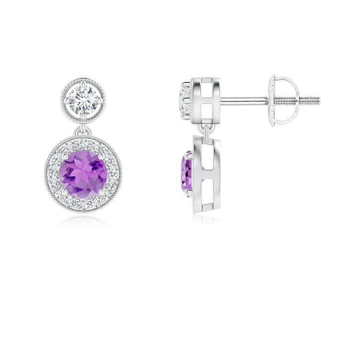 A - Amethyst / 0.78 CT / 14 KT White Gold