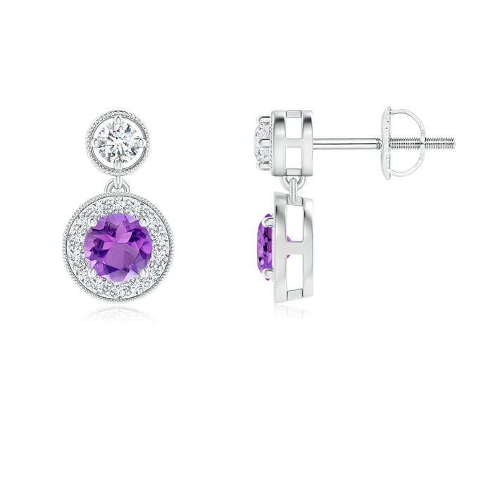 AA - Amethyst / 0.78 CT / 14 KT White Gold