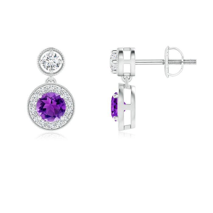 AAA - Amethyst / 0.78 CT / 14 KT White Gold