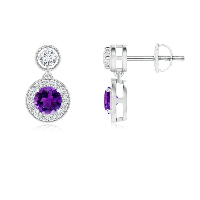 AAAA - Amethyst / 0.78 CT / 14 KT White Gold