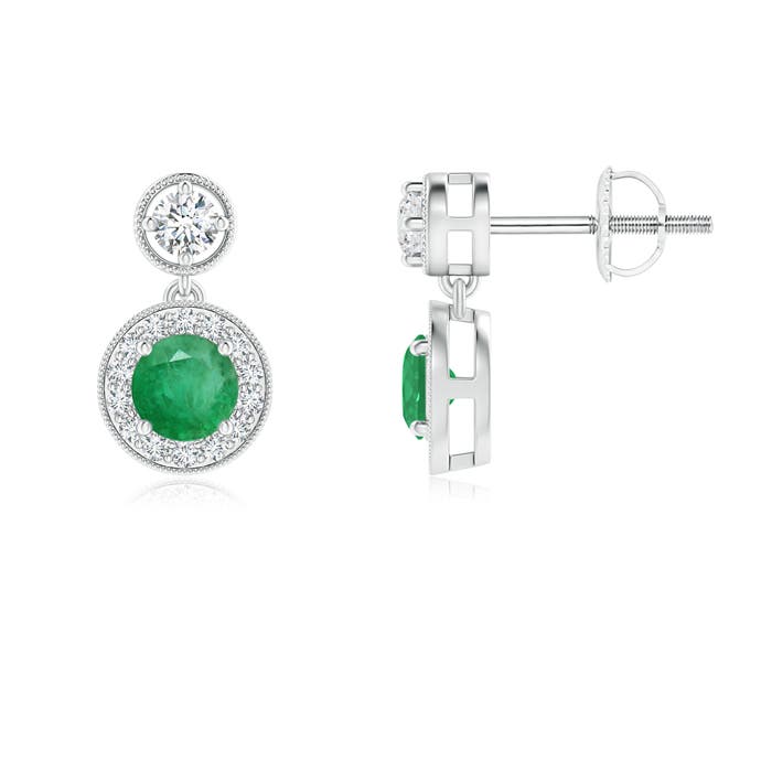 A - Emerald / 0.76 CT / 14 KT White Gold