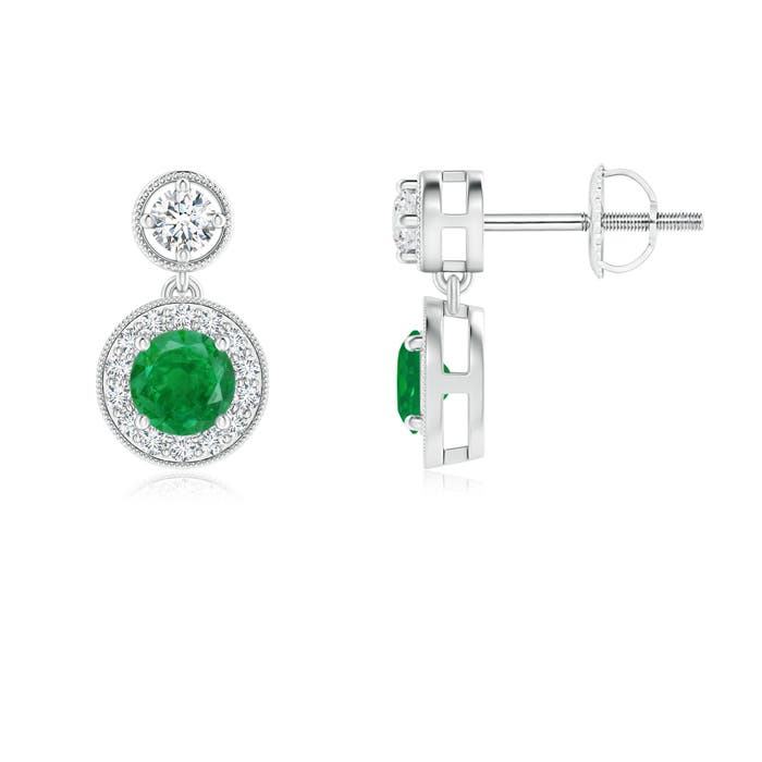 AA - Emerald / 0.76 CT / 14 KT White Gold