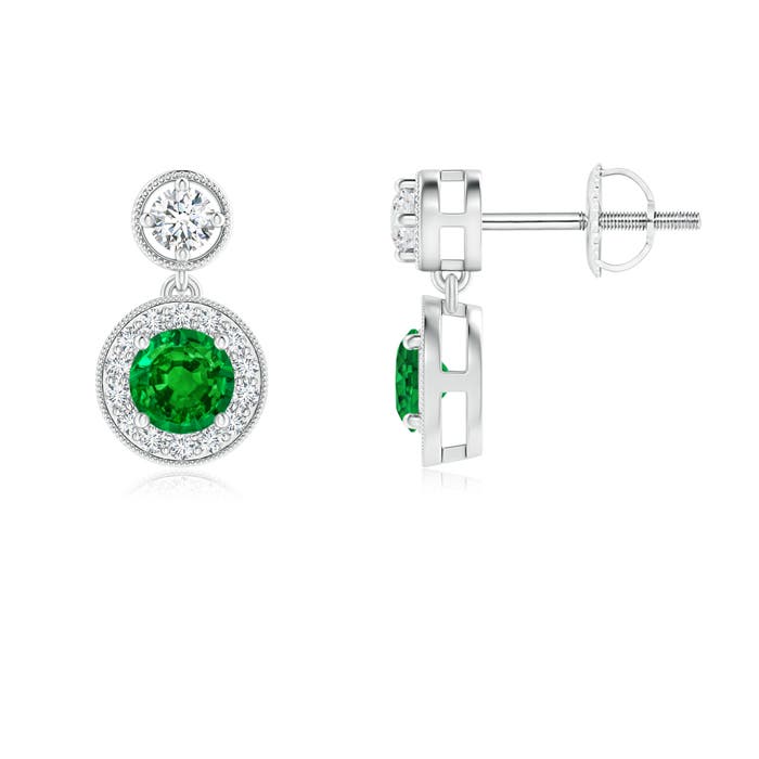 AAAA - Emerald / 0.76 CT / 14 KT White Gold