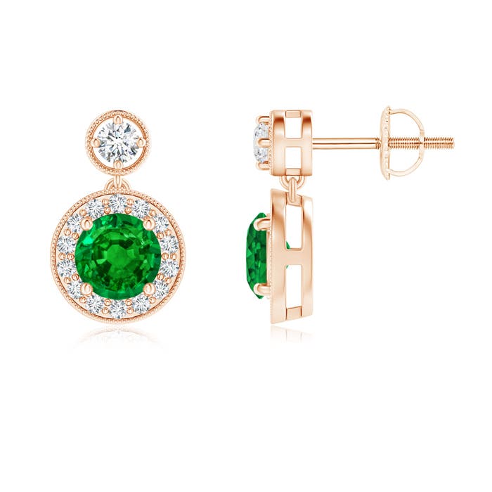 AAAA - Emerald / 1.21 CT / 14 KT Rose Gold