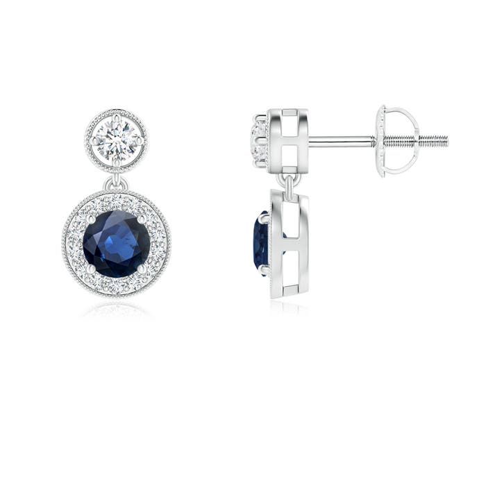 AA - Blue Sapphire / 0.94 CT / 14 KT White Gold