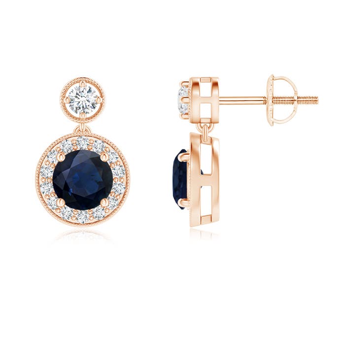 A - Blue Sapphire / 1.51 CT / 14 KT Rose Gold