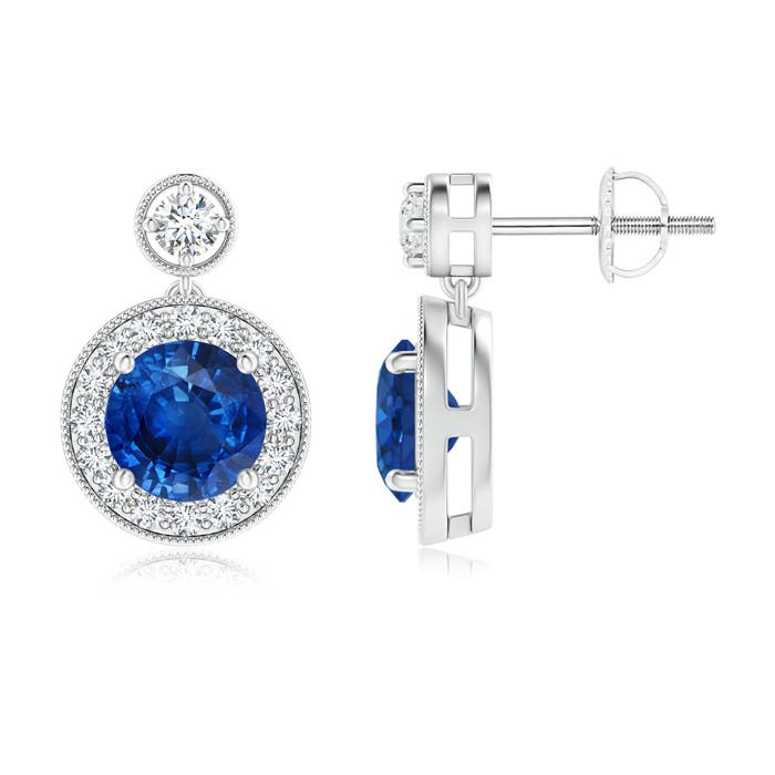 AAA - Blue Sapphire / 2.39 CT / 14 KT White Gold