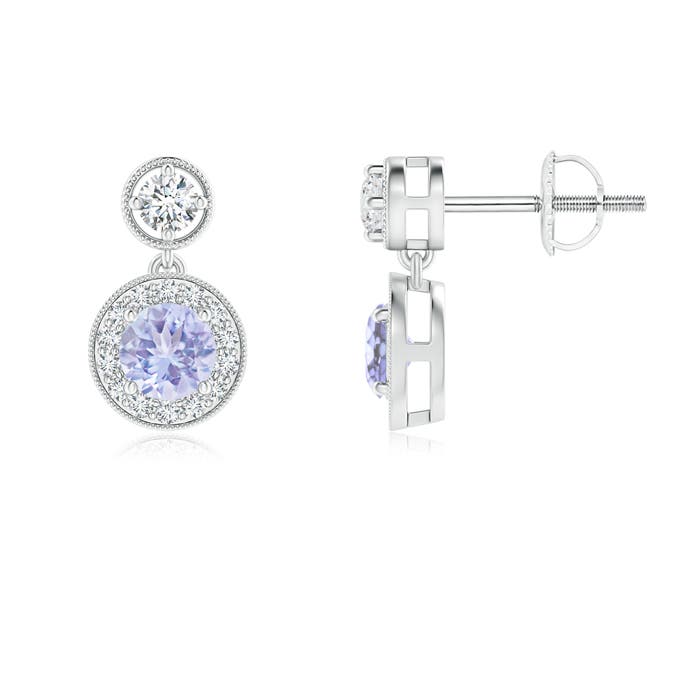 A - Tanzanite / 0.78 CT / 14 KT White Gold