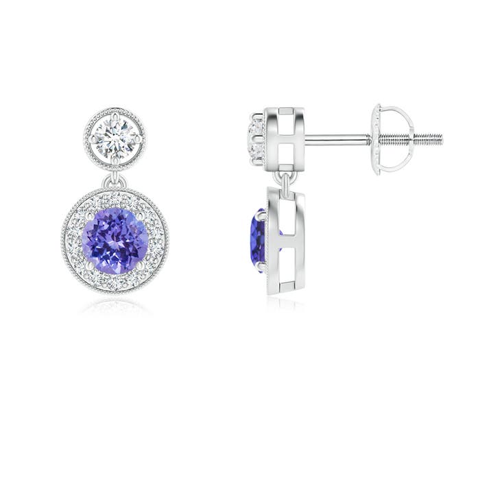 AAA - Tanzanite / 0.78 CT / 14 KT White Gold