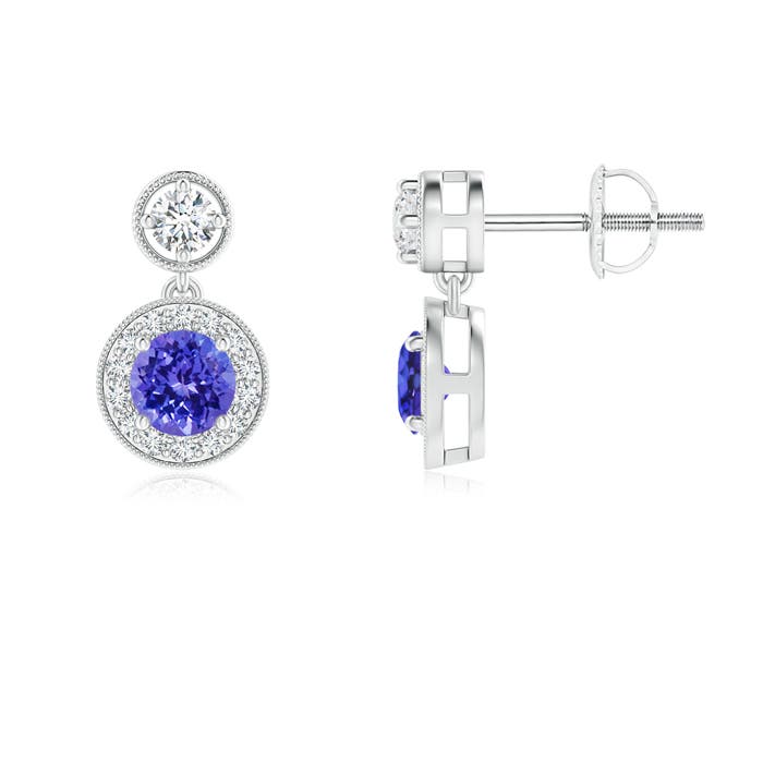 AAAA - Tanzanite / 0.78 CT / 14 KT White Gold