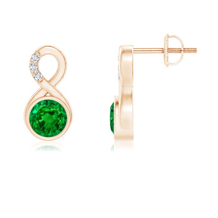 AAAA - Emerald / 0.95 CT / 14 KT Rose Gold