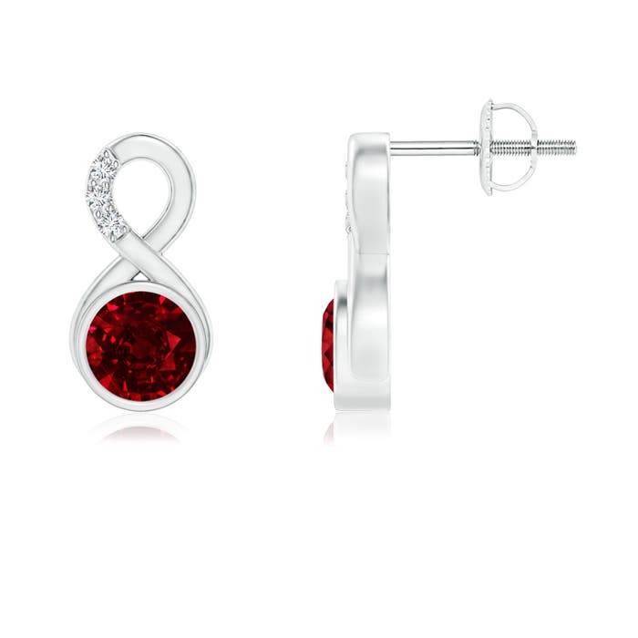 AAAA - Ruby / 1.25 CT / 14 KT White Gold