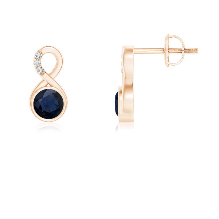 A - Blue Sapphire / 0.69 CT / 14 KT Rose Gold