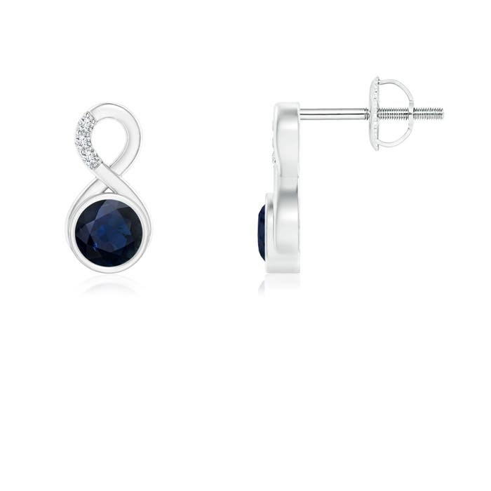 A - Blue Sapphire / 0.69 CT / 14 KT White Gold