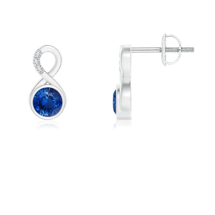 AAA - Blue Sapphire / 0.69 CT / 14 KT White Gold