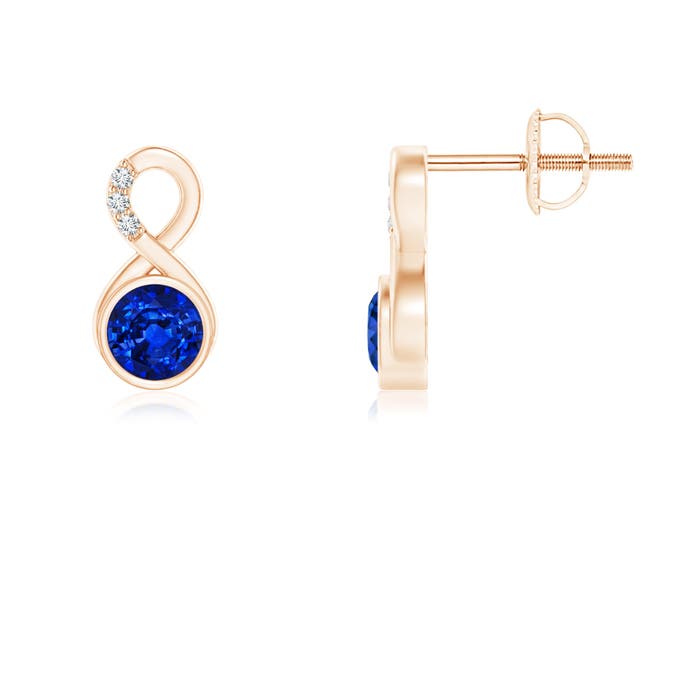 AAAA - Blue Sapphire / 0.69 CT / 14 KT Rose Gold