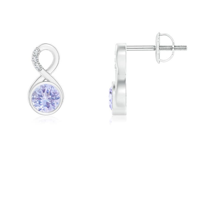 A - Tanzanite / 0.53 CT / 14 KT White Gold