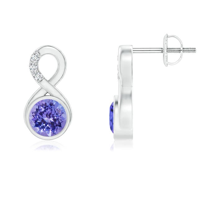 AAA - Tanzanite / 1.05 CT / 14 KT White Gold