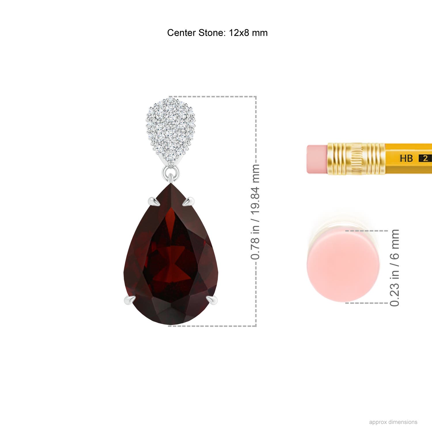 A - Garnet / 7.22 CT / 14 KT White Gold