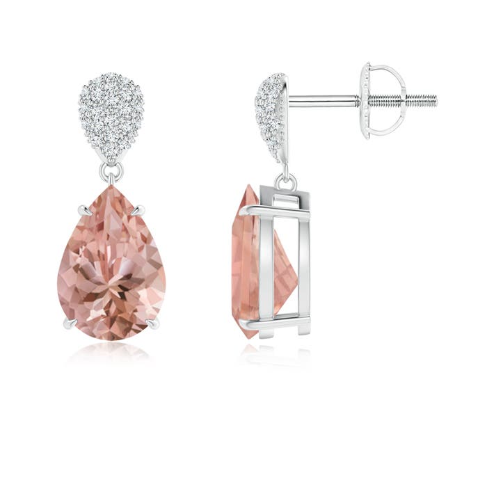 AAAA - Morganite / 3.42 CT / 14 KT White Gold