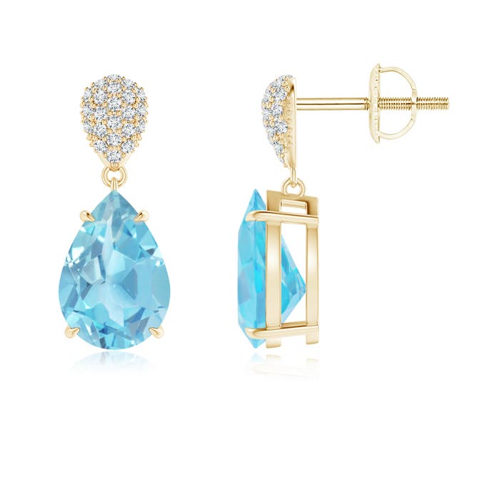 A - Swiss Blue Topaz / 4.82 CT / 14 KT Yellow Gold